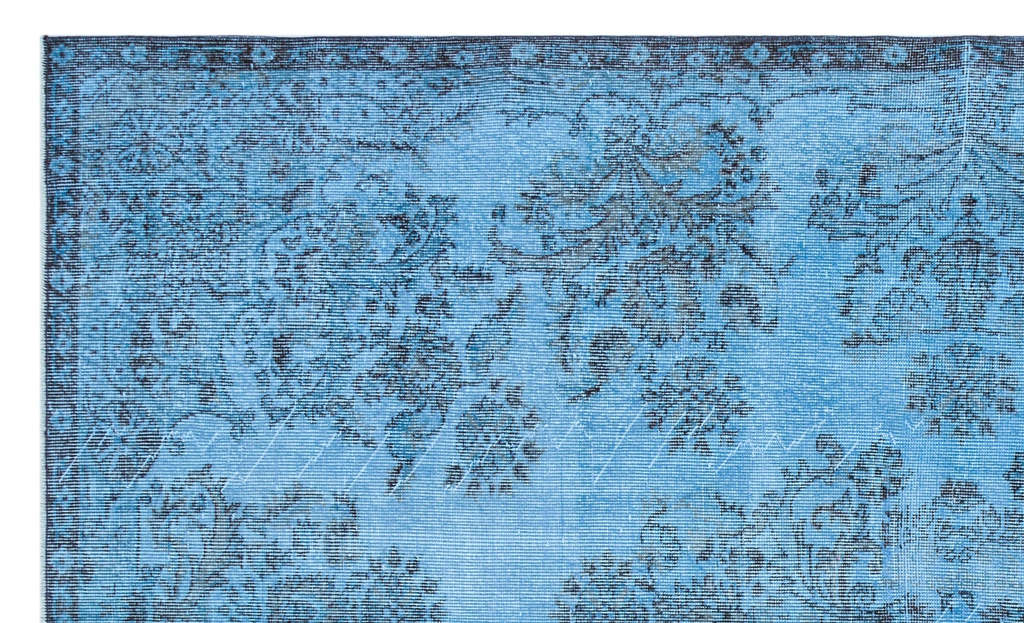 Atina Blue Vintage Wool Handmade Area Rug 5'10" x 9'7"
