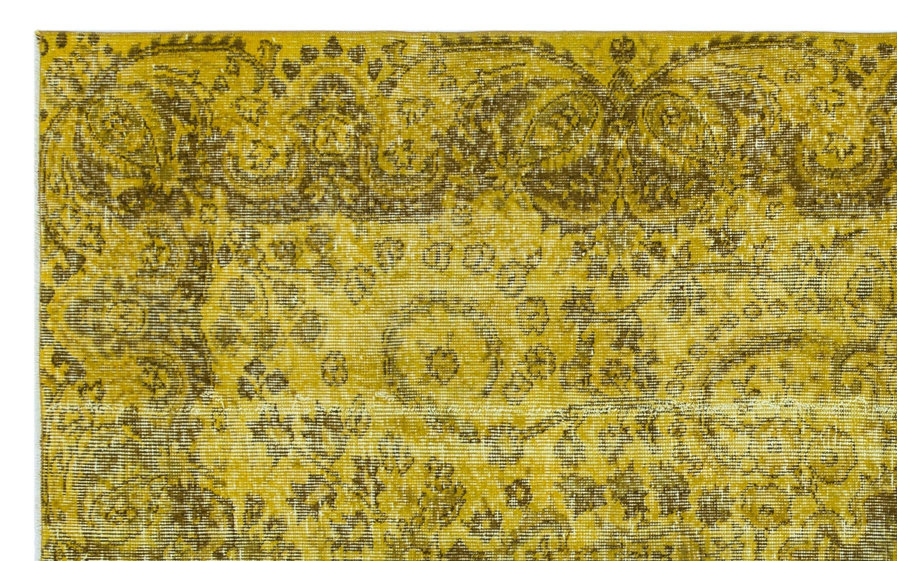 Atina Yellow Vintage Wool Handmade Area Rug 5'1" x 8'4"
