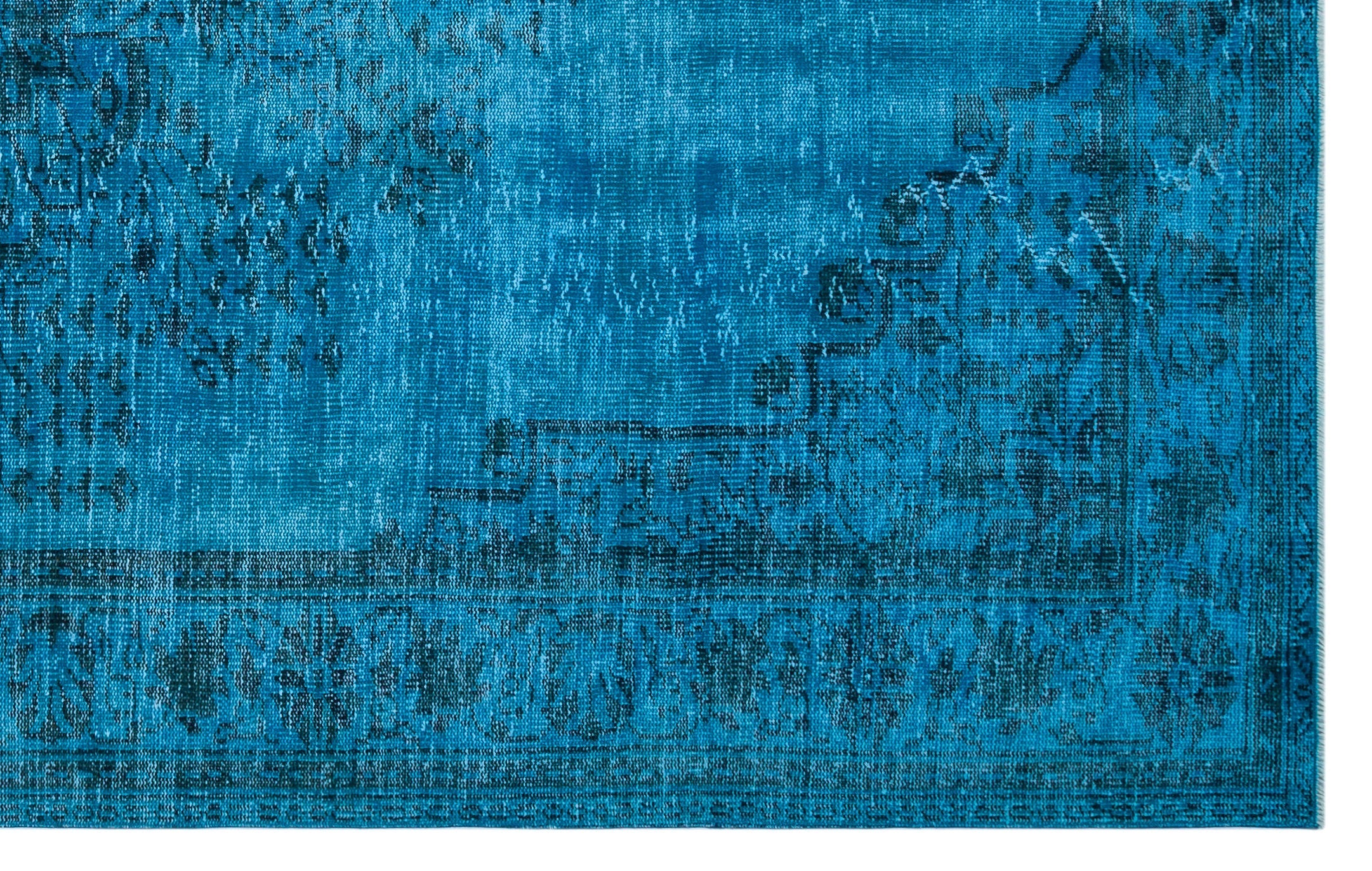 Atina Turquoise Vintage Wool Handmade Area Rug 6'3" x 10'0"