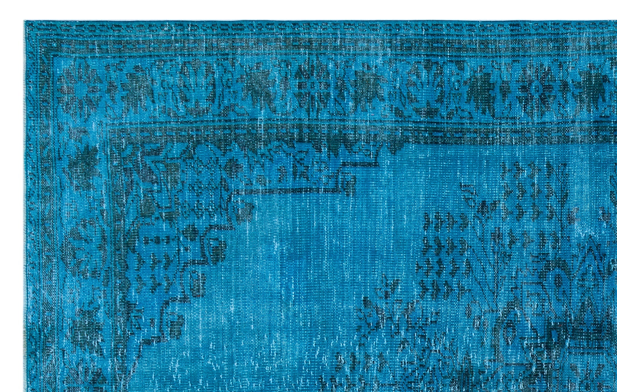 Atina Turquoise Vintage Wool Handmade Area Rug 6'3" x 10'0"