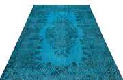 Atina Turquoise Vintage Wool Handmade Area Rug 5'6" x 9'1"