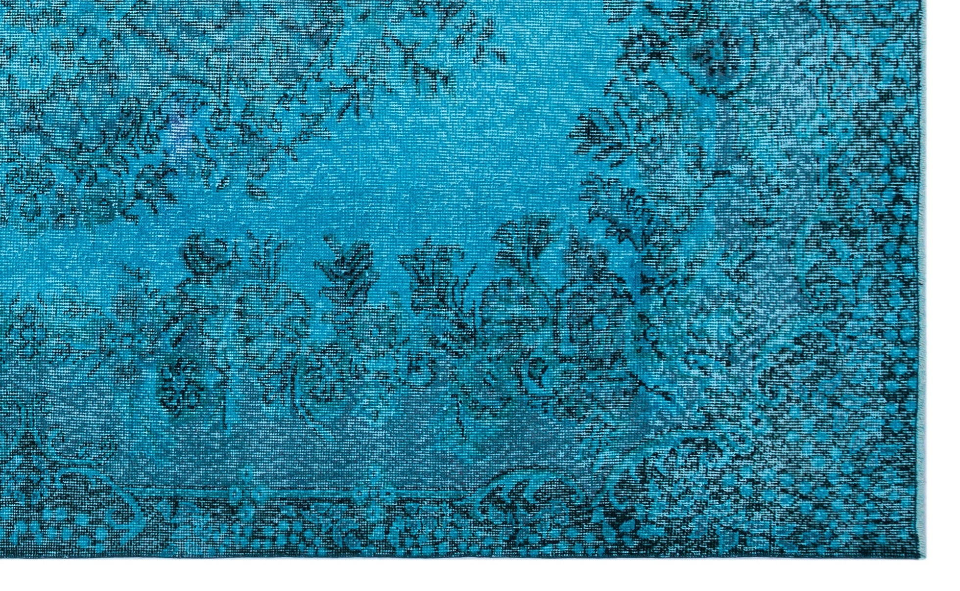 Atina Turquoise Vintage Wool Handmade Area Rug 5'6" x 9'1"