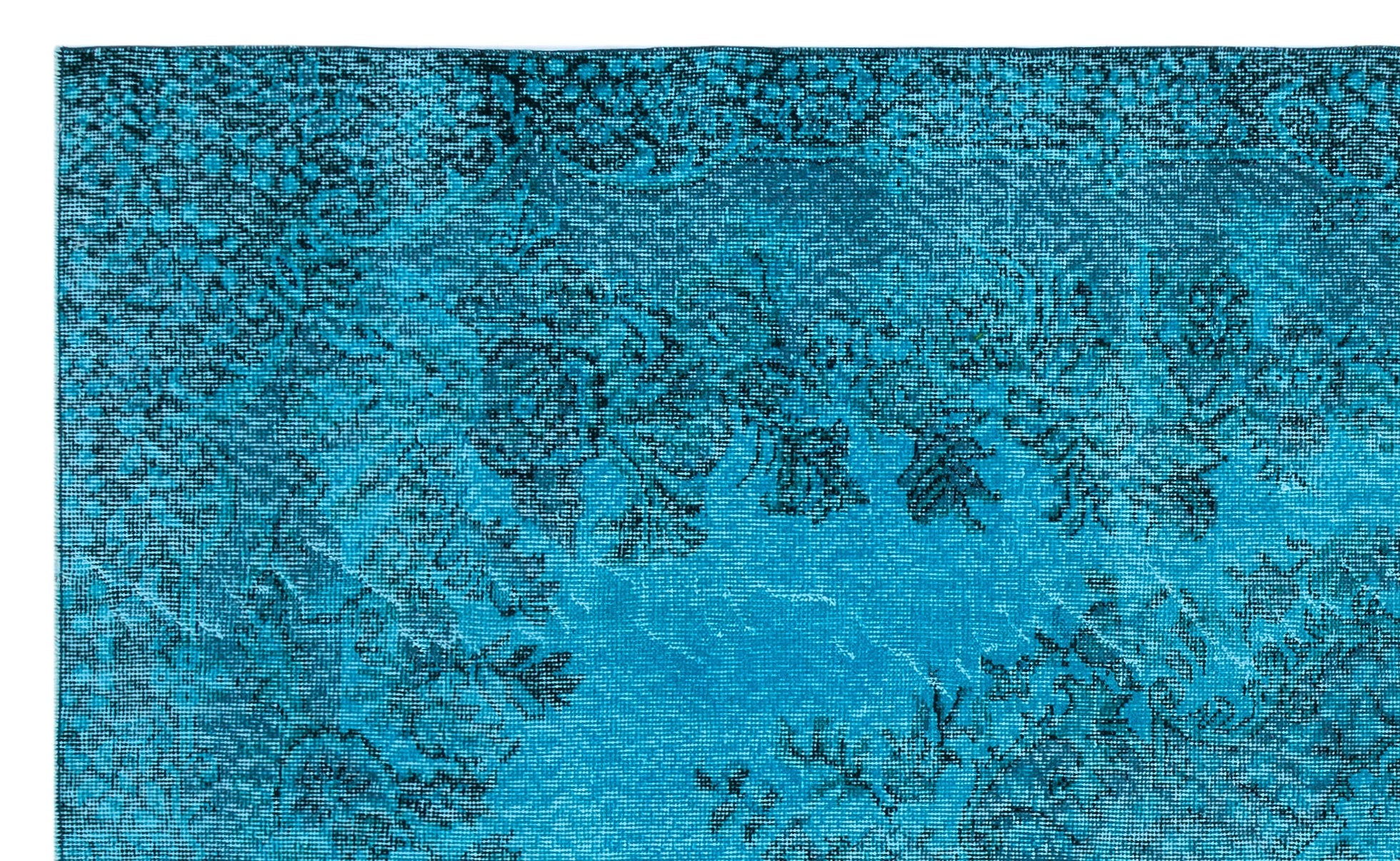 Atina Turquoise Vintage Wool Handmade Area Rug 5'6" x 9'1"