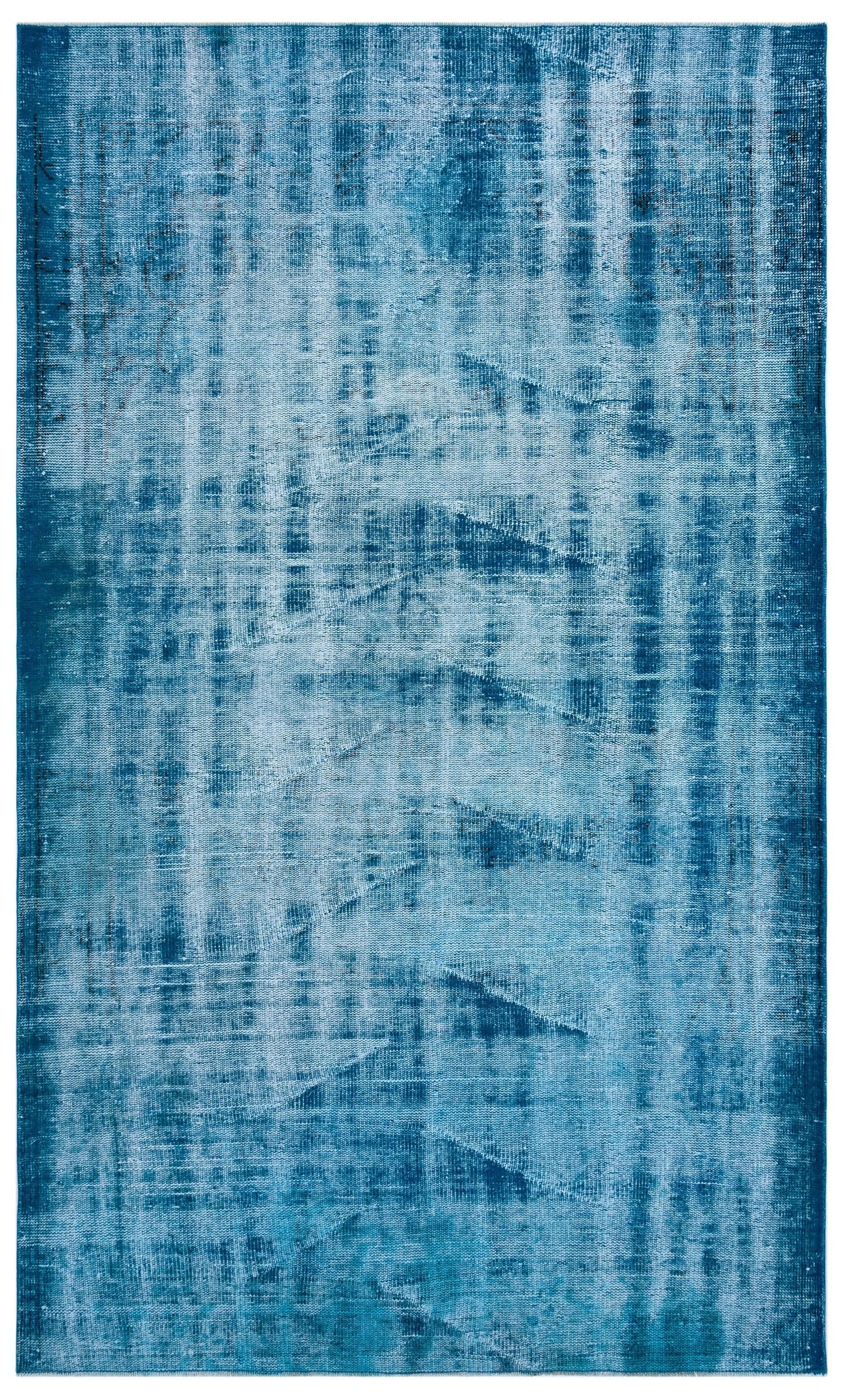 Atina Turquoise Vintage Wool Handmade Area Rug 5'3" x 8'9"