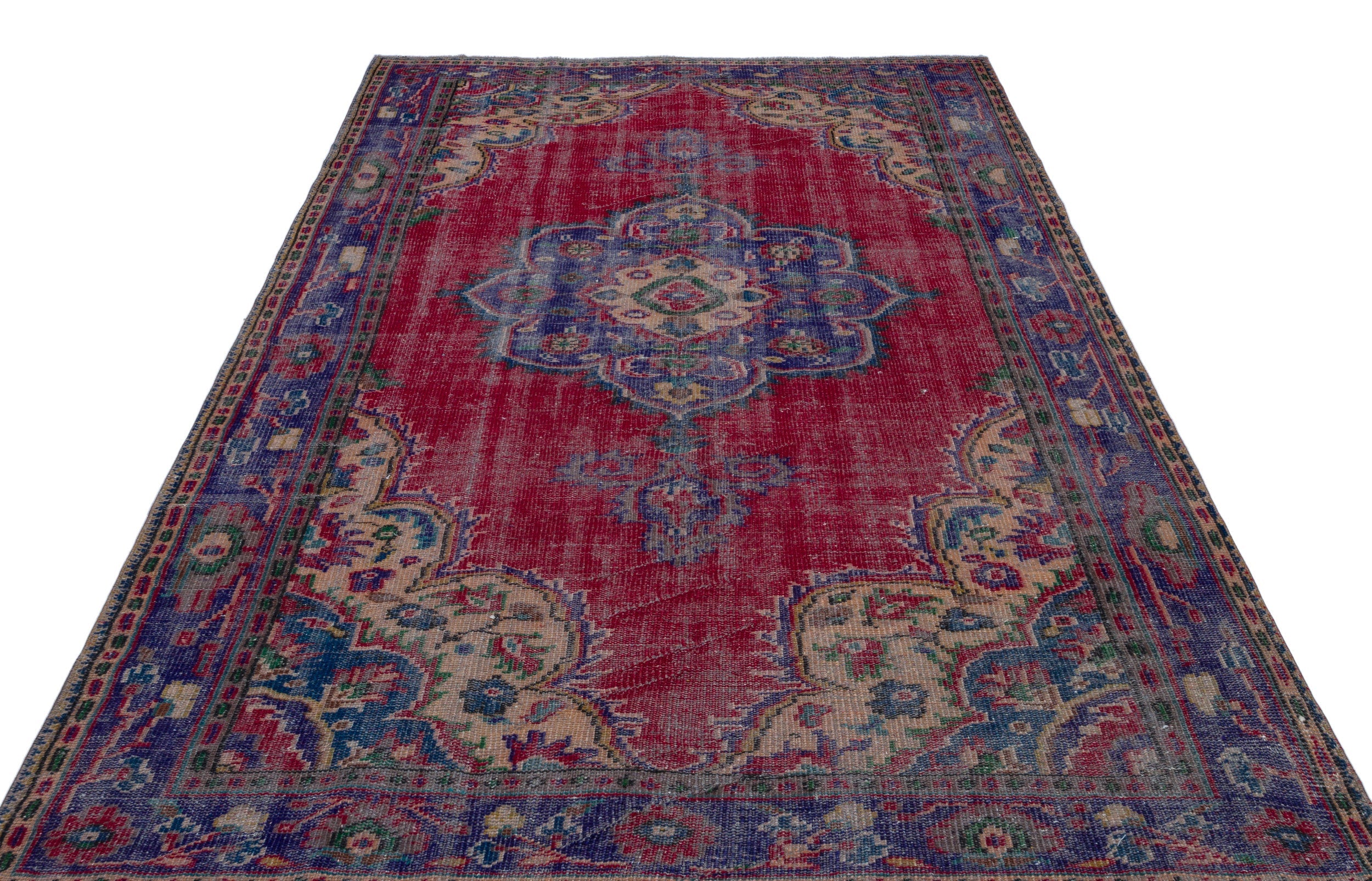 Atina Red Vintage Wool Handmade Area Rug 6'0" x 9'6"