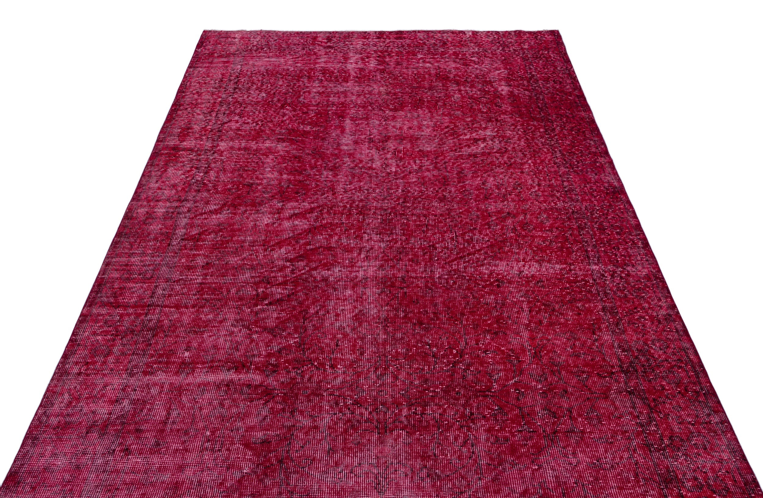 Atina Red Vintage Wool Handmade Area Rug 5'5" x 9'3"