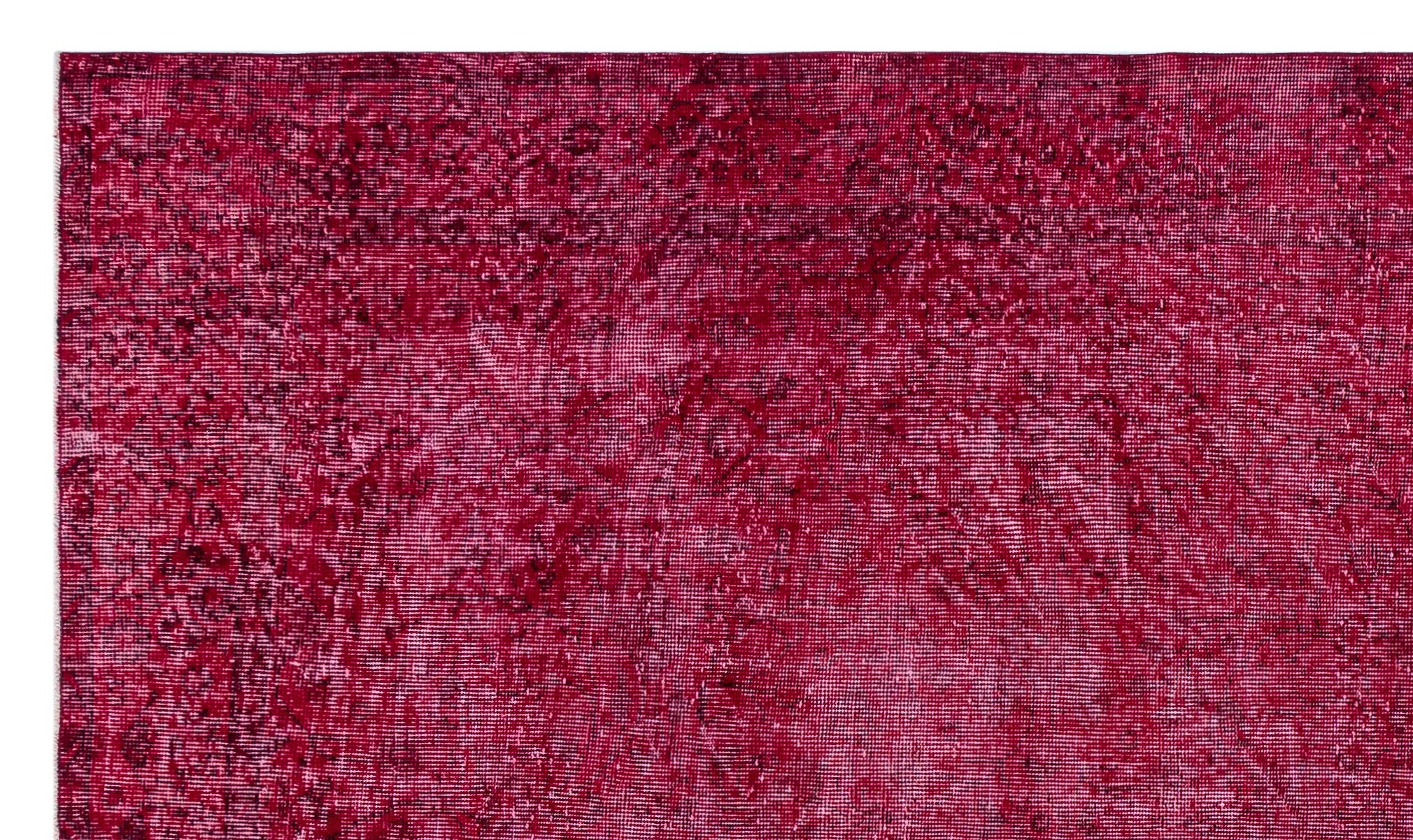 Atina Red Vintage Wool Handmade Area Rug 5'5" x 9'3"