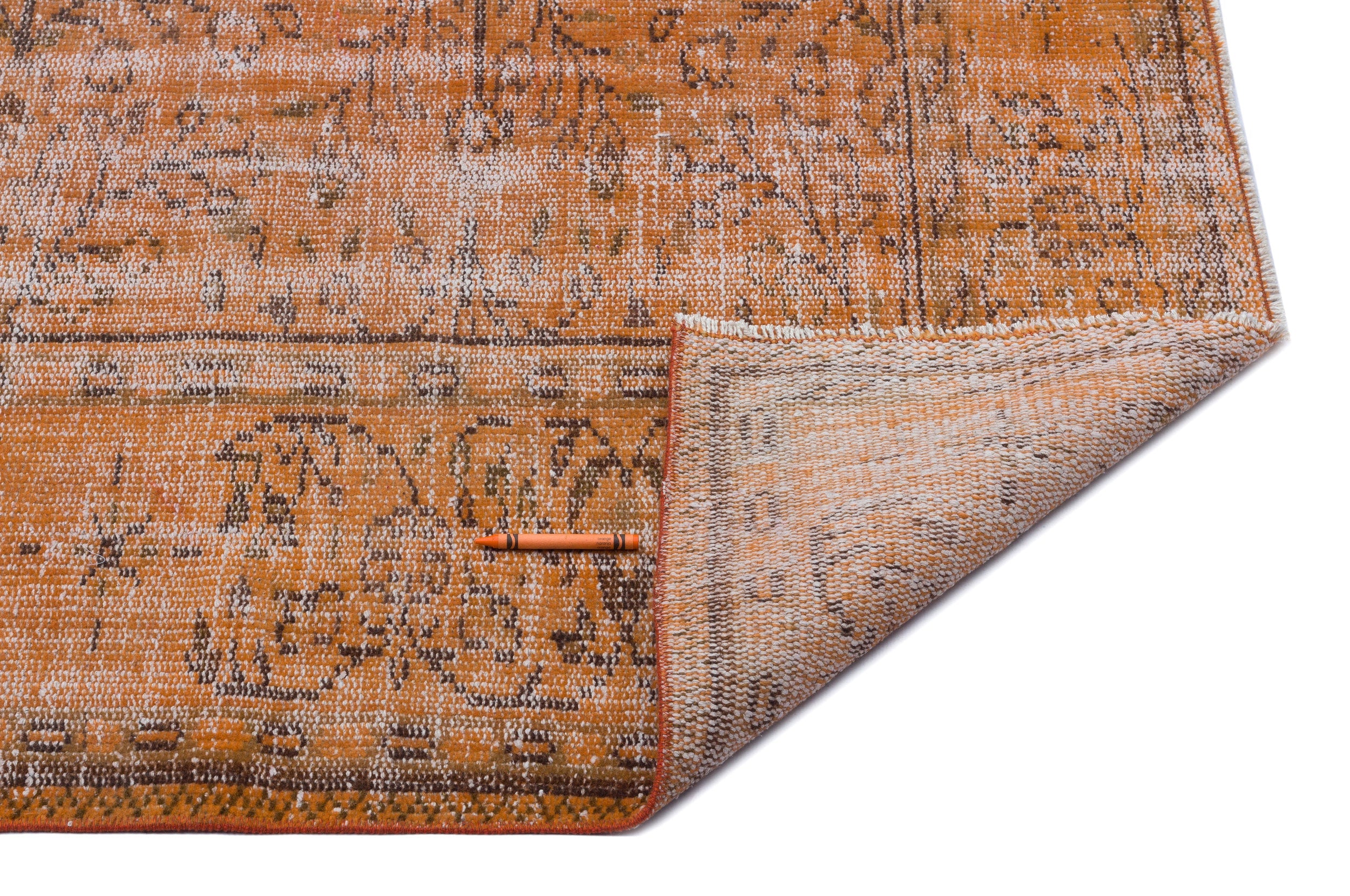 Atina Brown Vintage Wool Handmade Area Rug 6'1" x 8'5"
