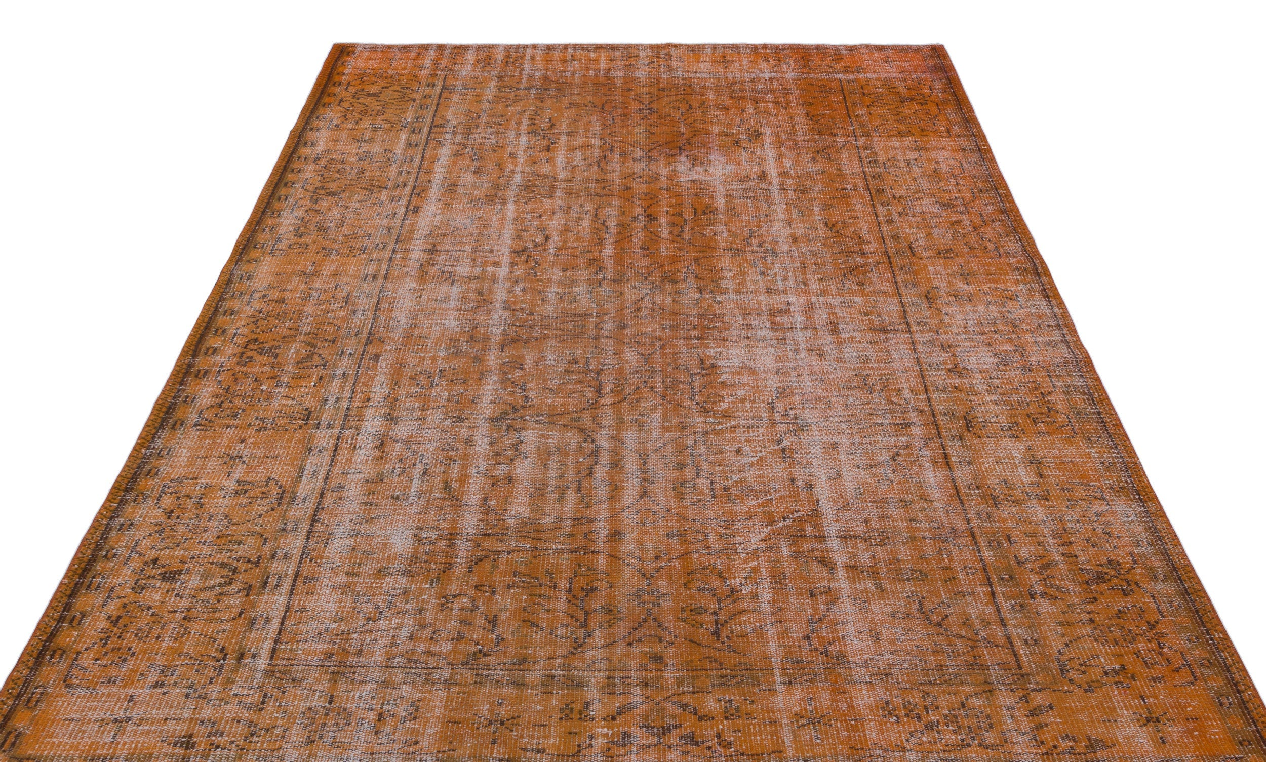 Atina Brown Vintage Wool Handmade Area Rug 6'1" x 8'5"
