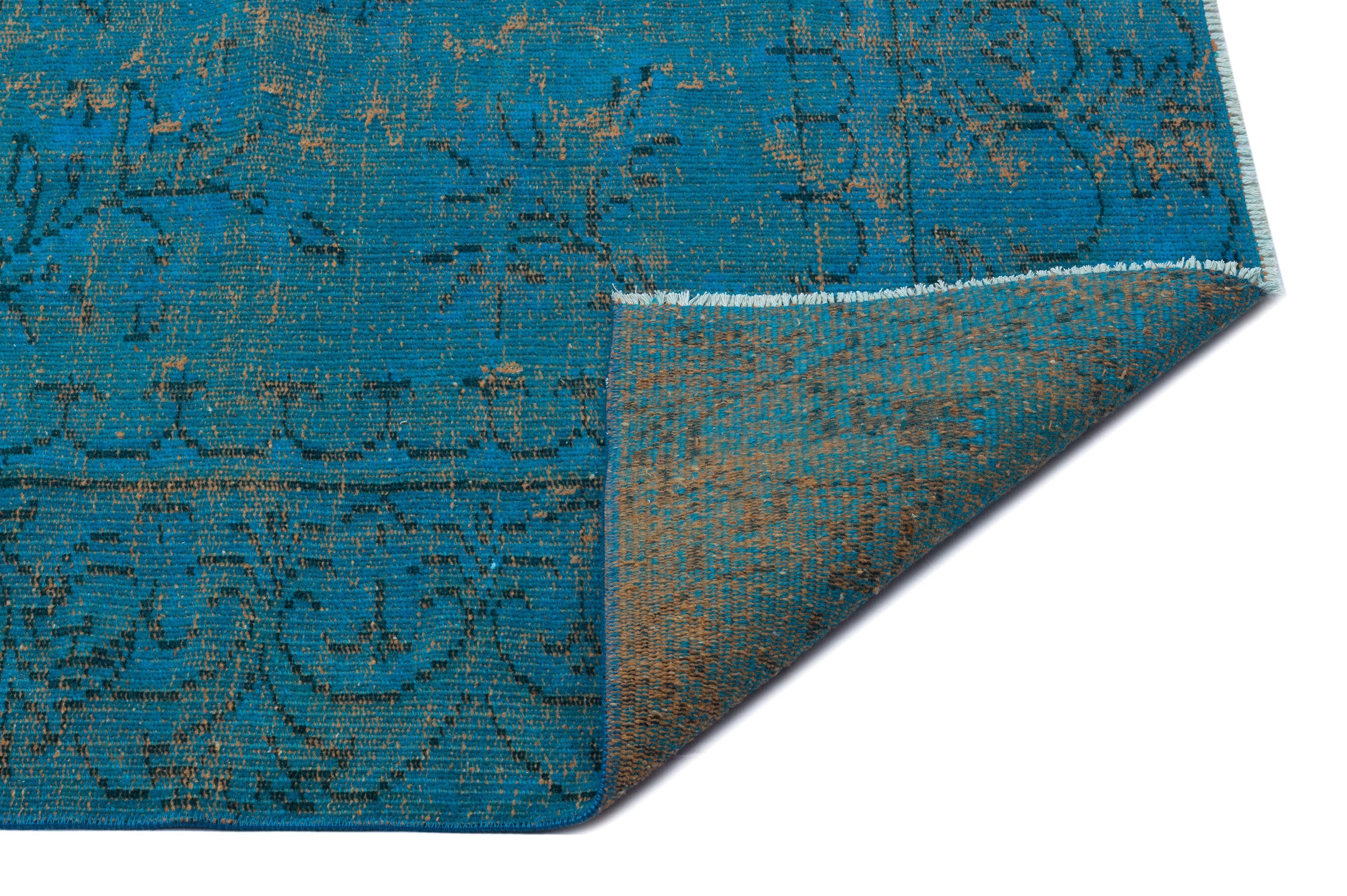 Atina Turquoise Vintage Wool Handmade Area Rug 6'4" x 8'10"