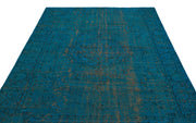 Atina Turquoise Vintage Wool Handmade Area Rug 6'4" x 8'10"