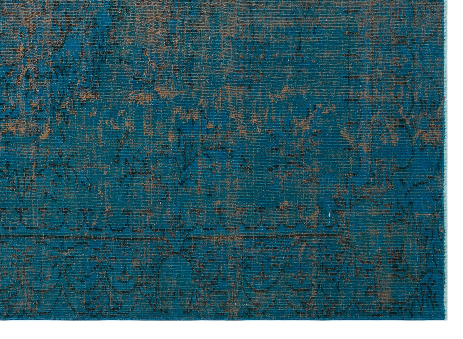 Atina Turquoise Vintage Wool Handmade Area Rug 6'4" x 8'10"