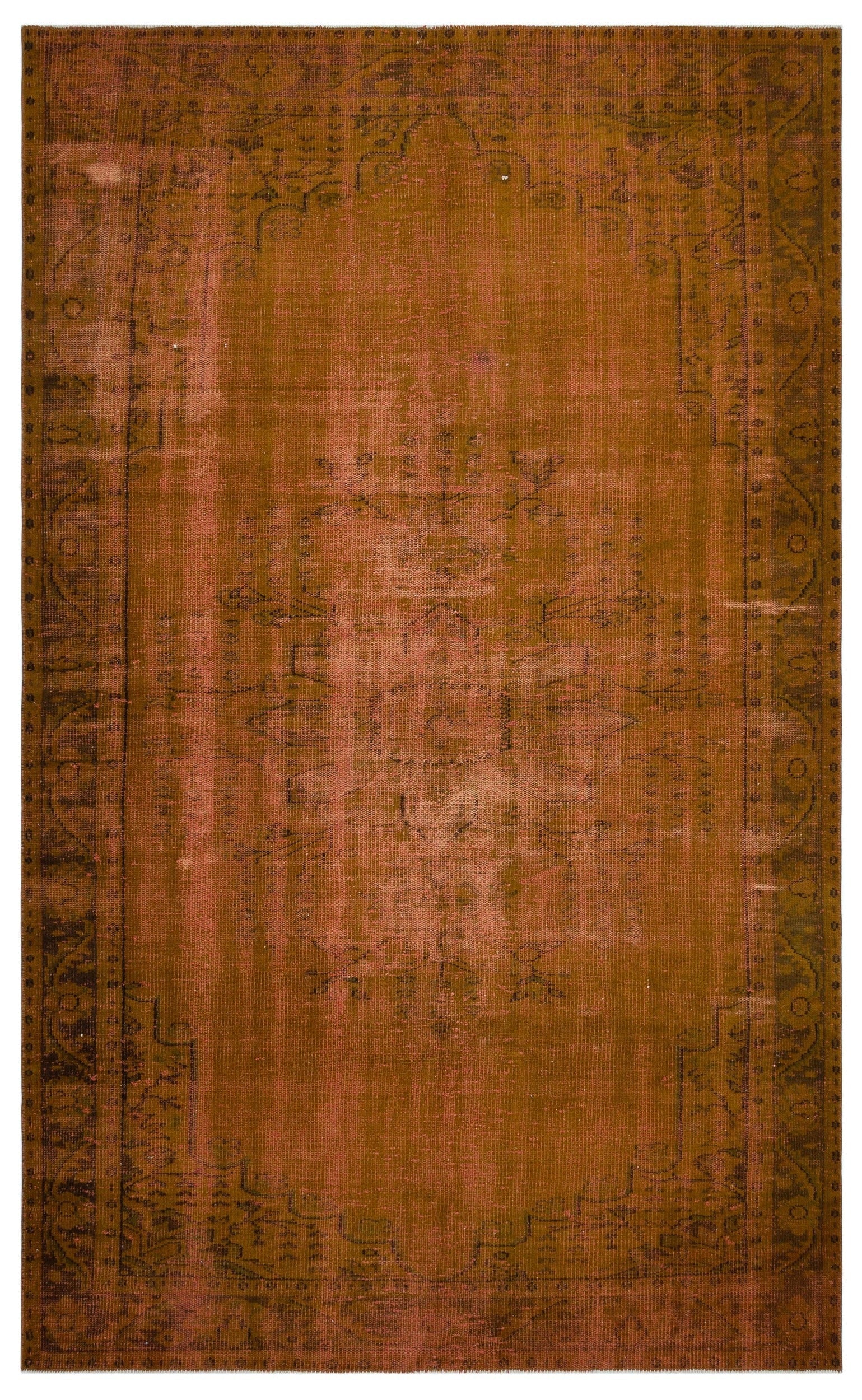 Atina Brown Vintage Wool Handmade Area Rug 6'0" x 9'10"
