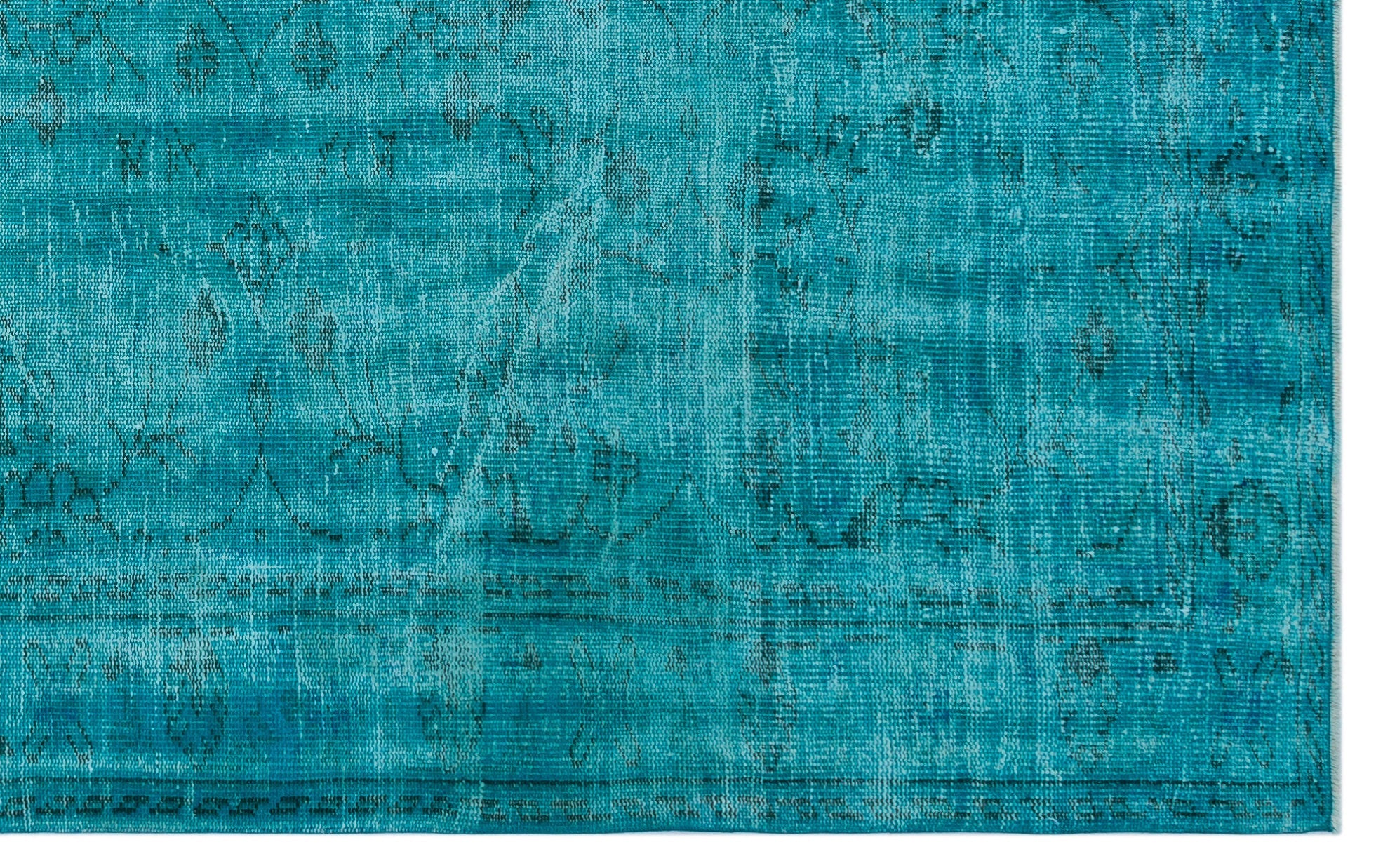 Atina Turquoise Vintage Wool Handmade Area Rug 5'9" x 9'1"