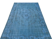 Atina Blue Vintage Wool Handmade Area Rug 4'8" x 8'5"