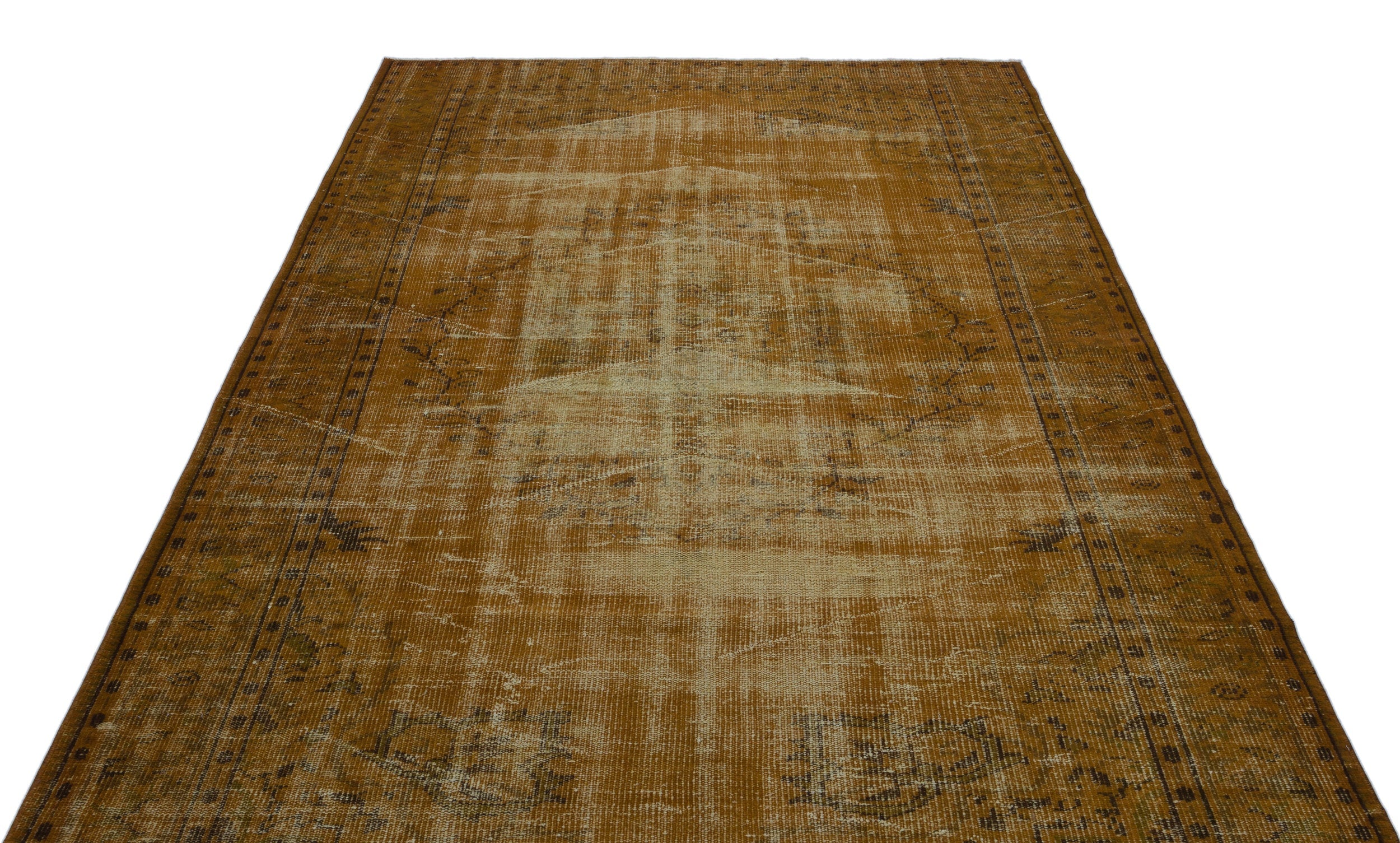 Atina Brown Vintage Wool Handmade Area Rug 6'0" x 9'3"