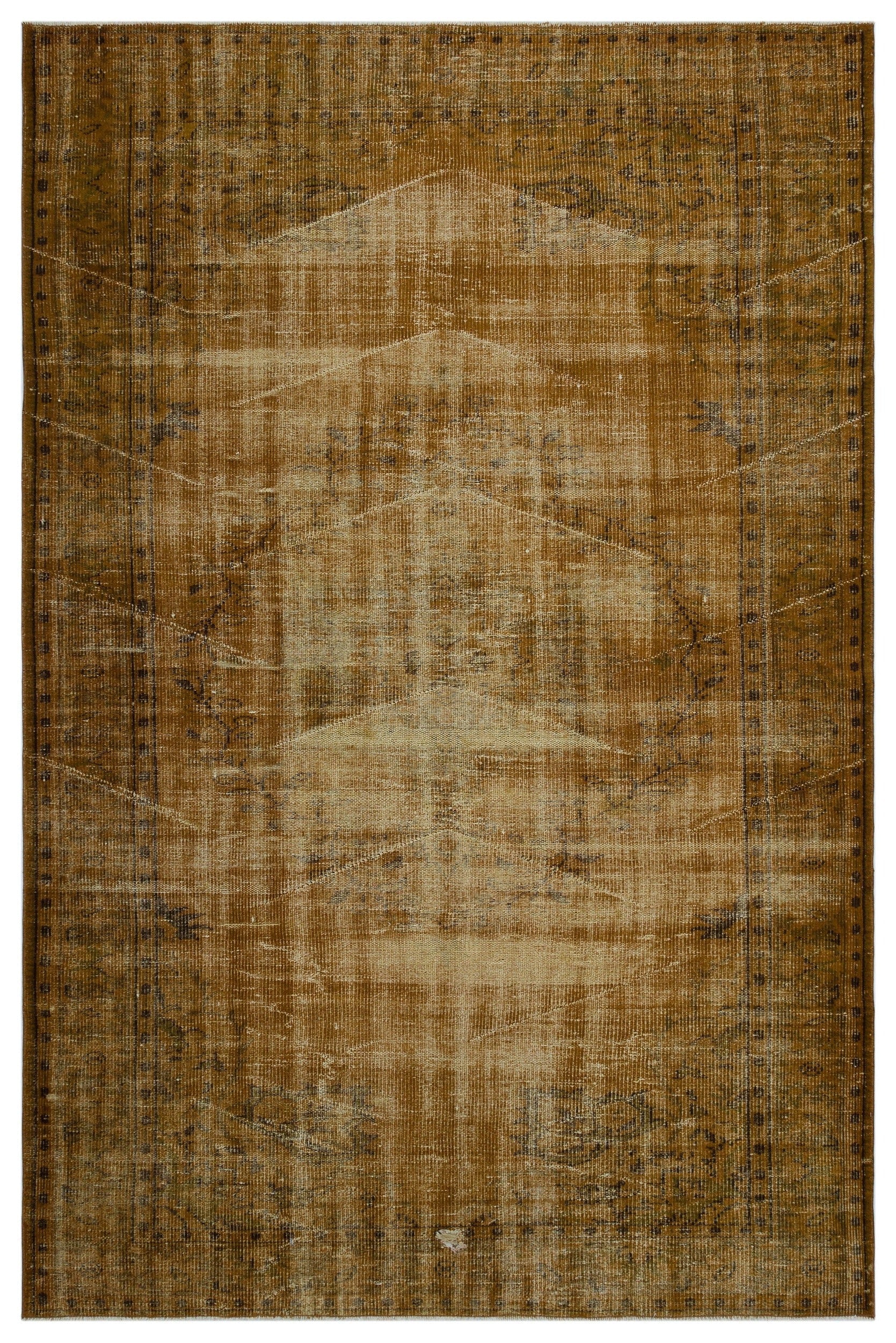 Atina Brown Vintage Wool Handmade Area Rug 6'0" x 9'3"