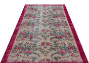Atina Cream Vintage Wool Handmade Area Rug 4'11" x 8'5"