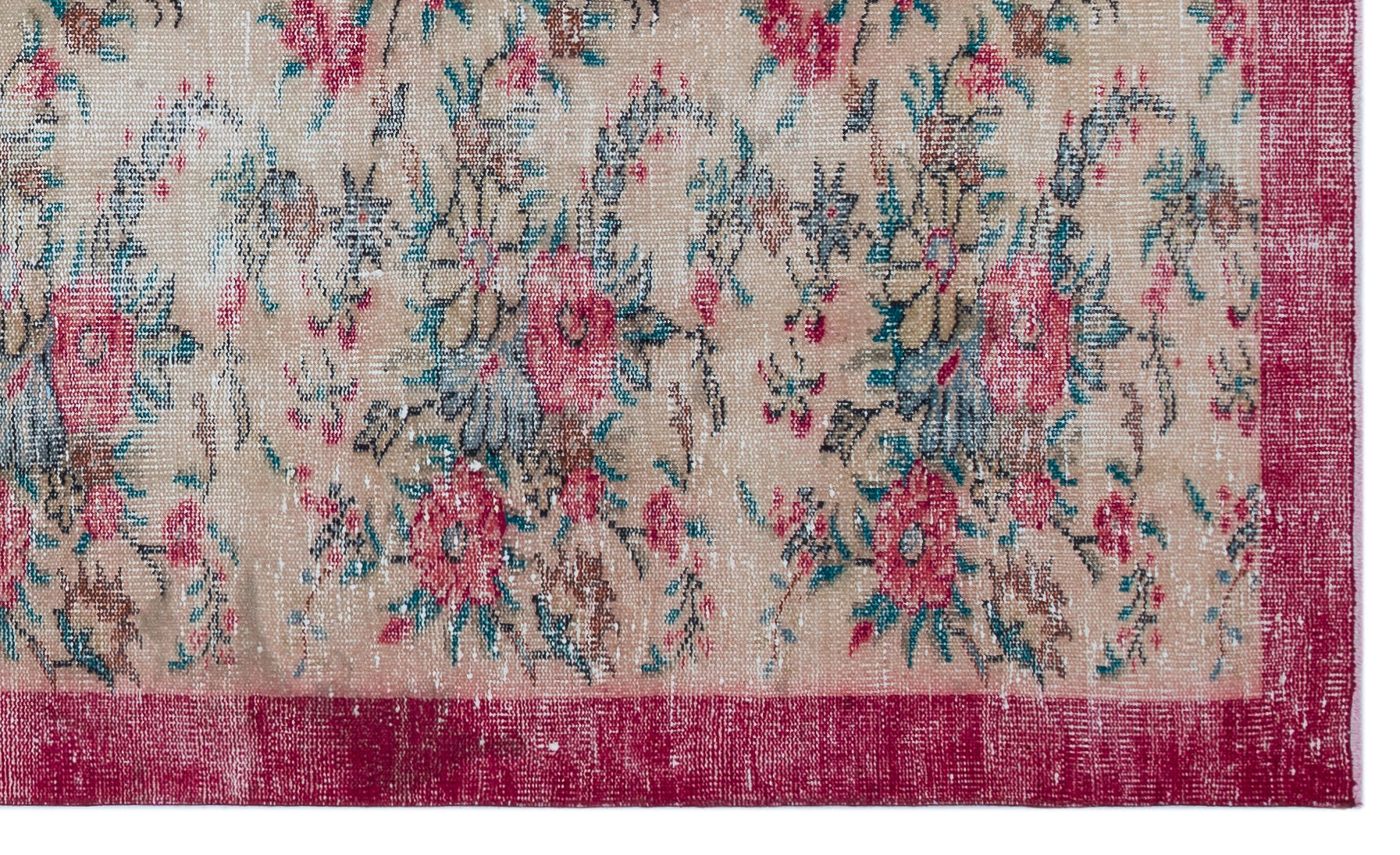 Atina Cream Vintage Wool Handmade Area Rug 4'11" x 8'5"