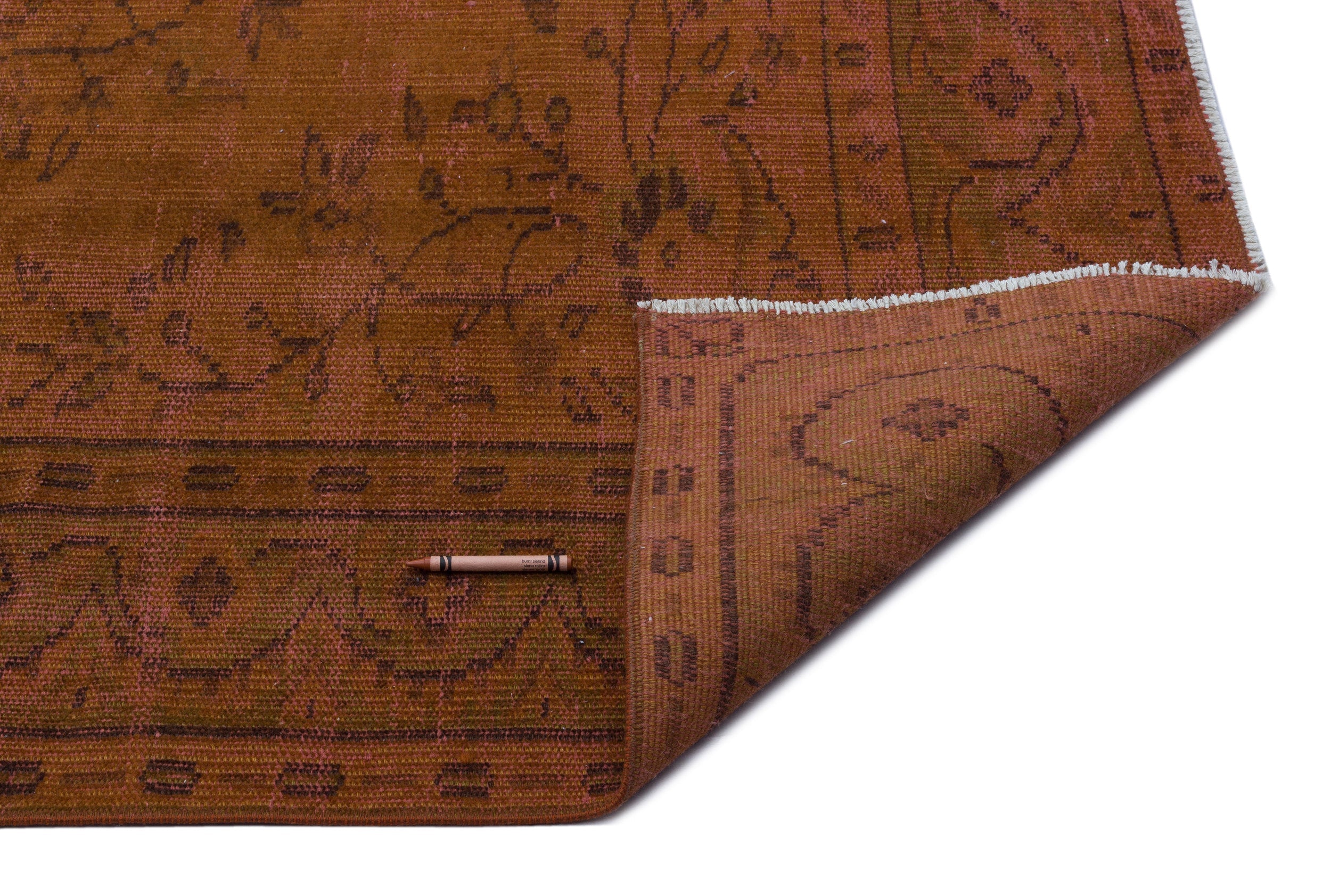 Atina Brown Vintage Wool Handmade Area Rug 5'10" x 9'7"