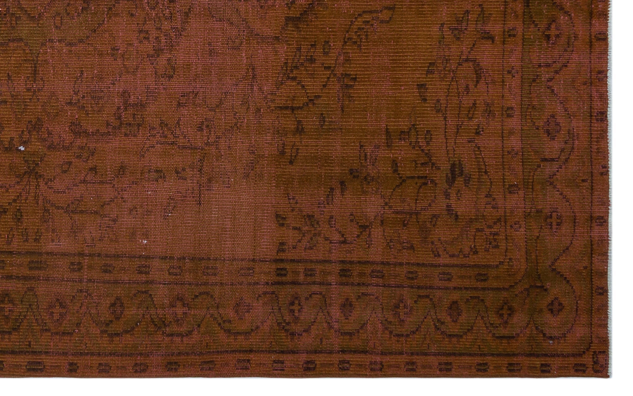 Atina Brown Vintage Wool Handmade Area Rug 5'10" x 9'7"