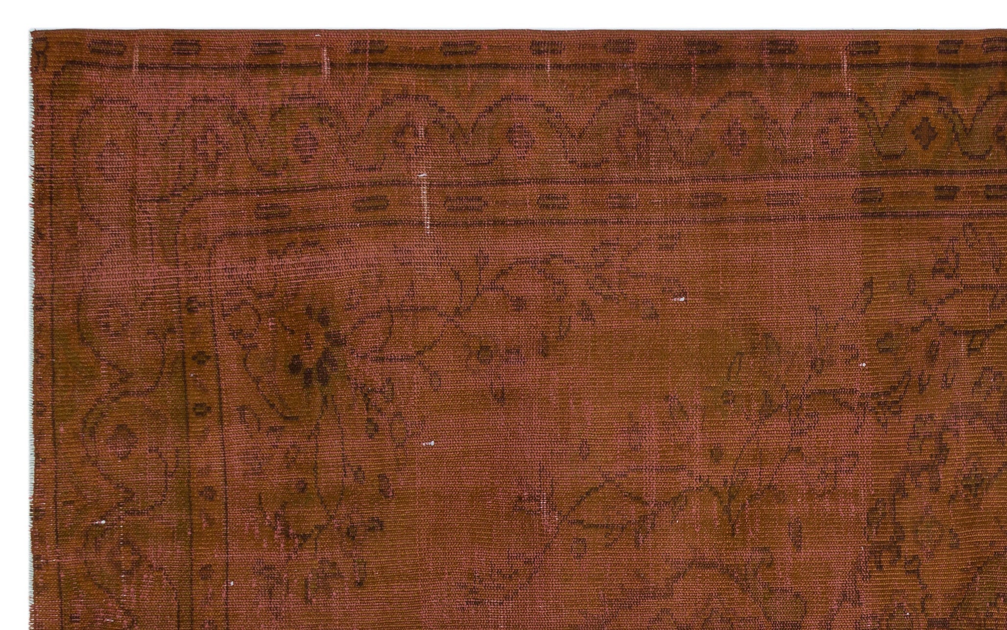 Atina Brown Vintage Wool Handmade Area Rug 5'10" x 9'7"