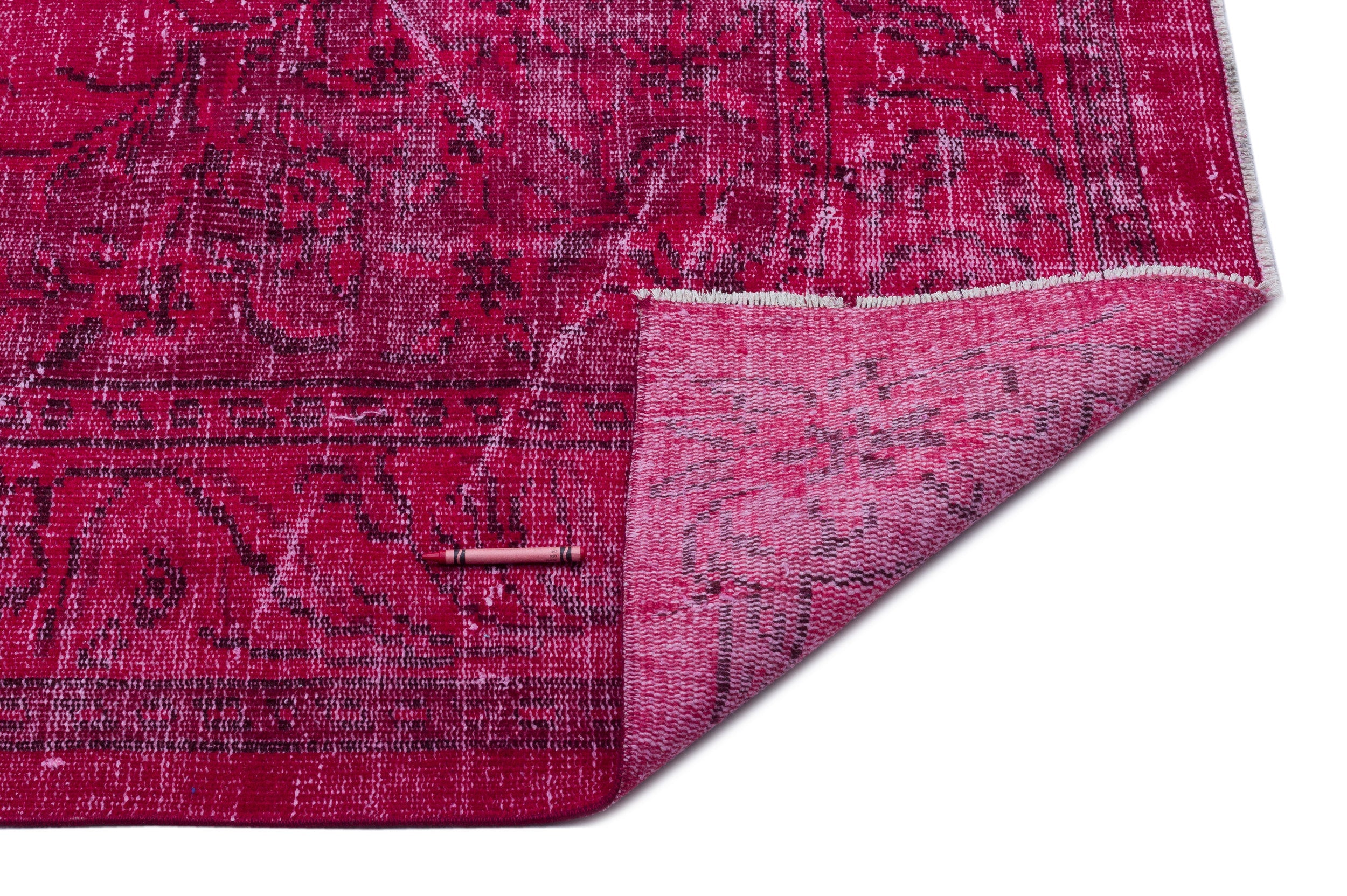 Atina Pink Vintage Wool Handmade Area Rug 5'8" x 8'8"
