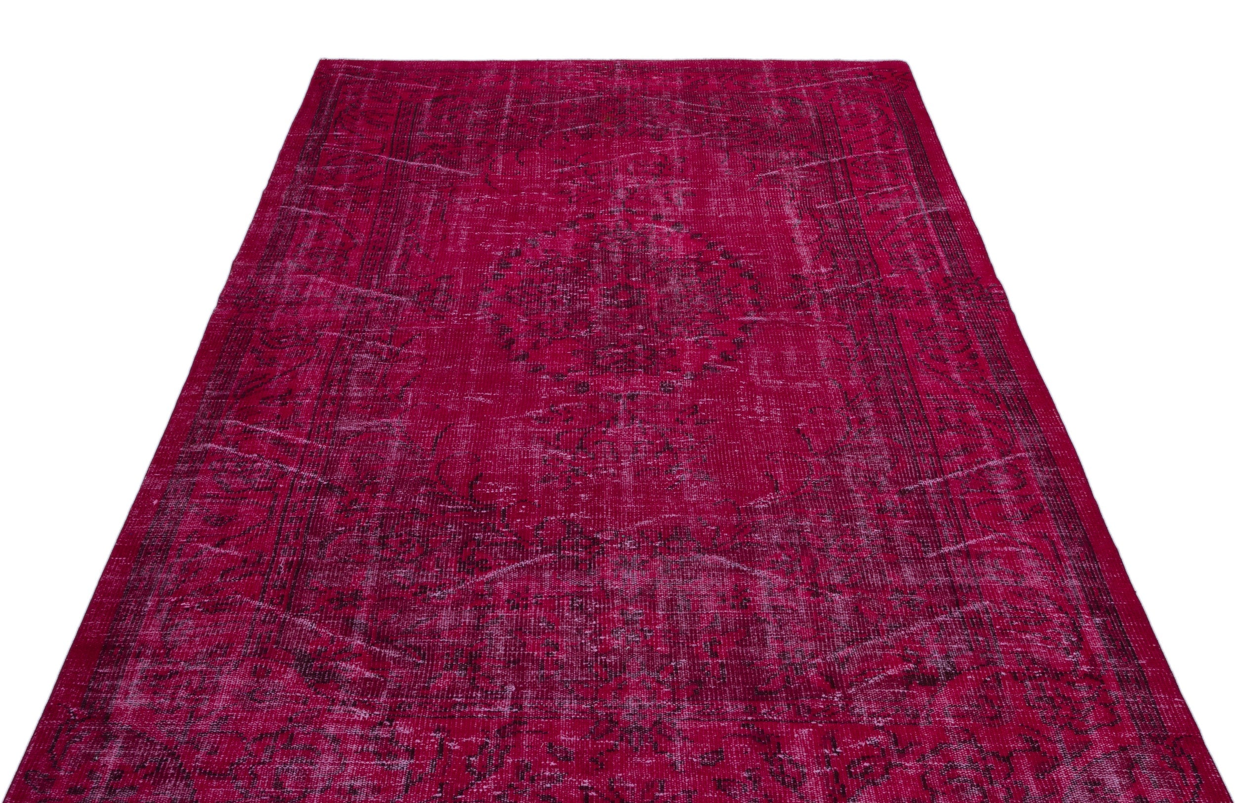 Atina Pink Vintage Wool Handmade Area Rug 5'8" x 8'8"