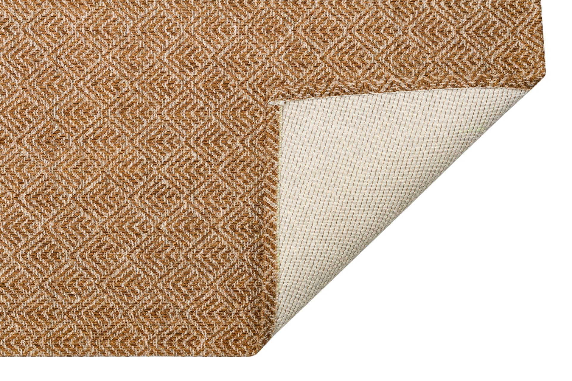 Cotton Kilim Rug - Brown Geometric Kilim Carpet | Non Slip, Easy Clean, Soft Texture