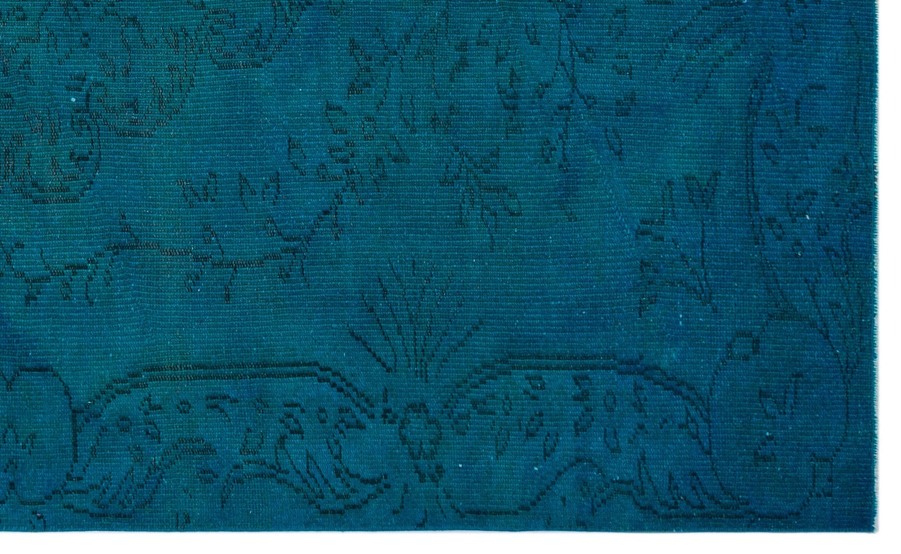 Atina Turquoise Vintage Wool Handmade Area Rug 5'3" x 8'5"
