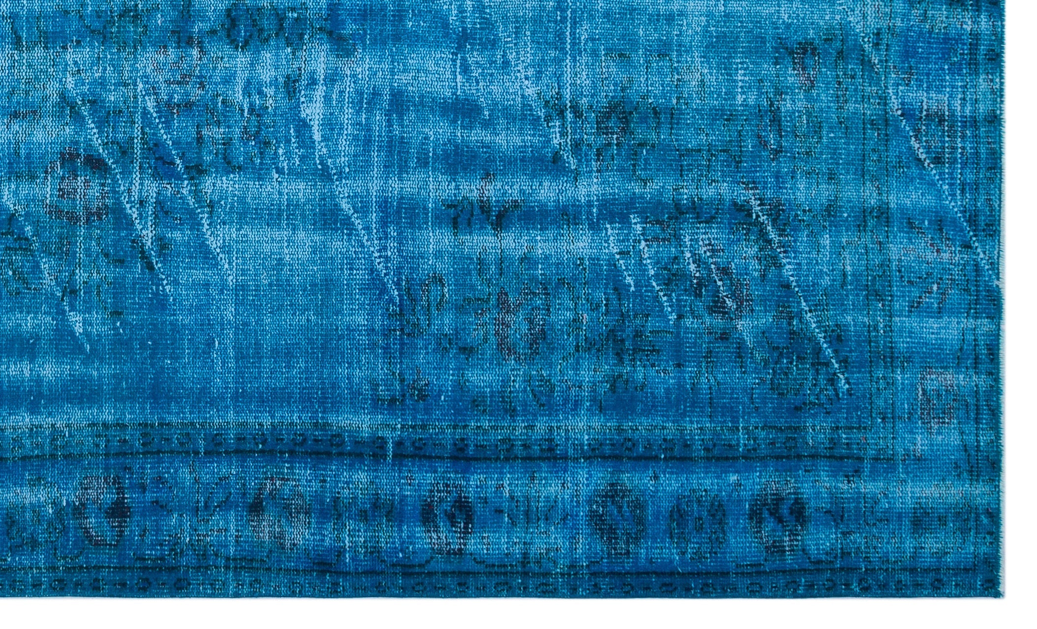 Atina Turquoise Vintage Wool Handmade Area Rug 5'10" x 9'9"