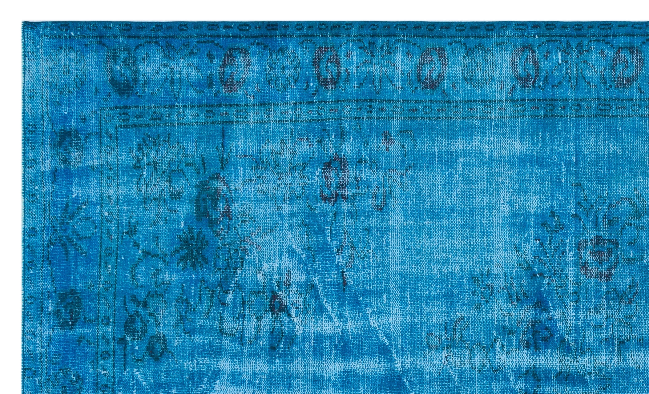 Atina Turquoise Vintage Wool Handmade Area Rug 5'10" x 9'9"