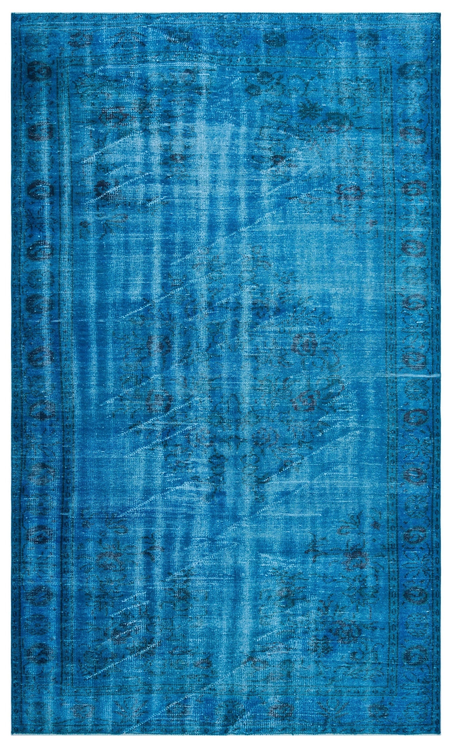 Atina Turquoise Vintage Wool Handmade Area Rug 5'10" x 9'9"