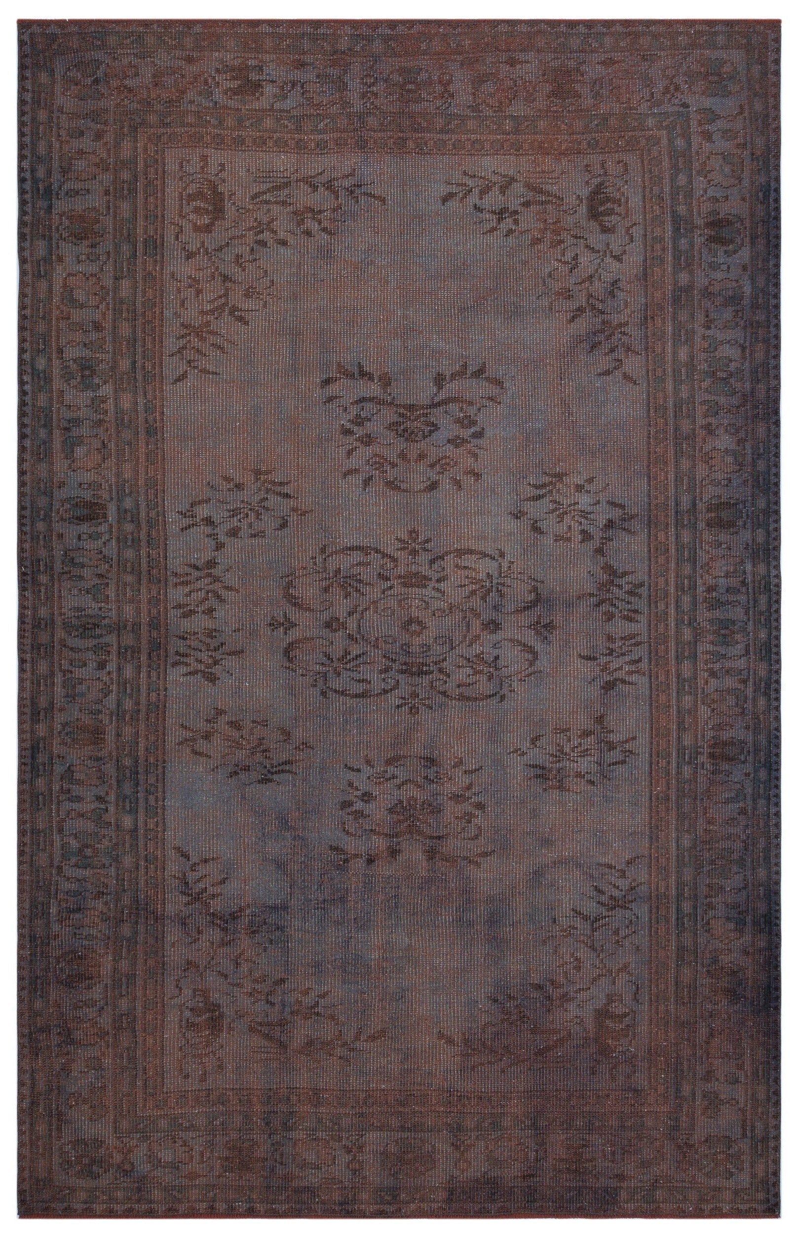 Atina Burgundy Vintage Wool Handmade Area Rug 5'9" x 9'1"