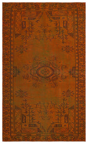 Atina Orange Vintage Wool Handmade Area Rug 5'7" x 8'7"