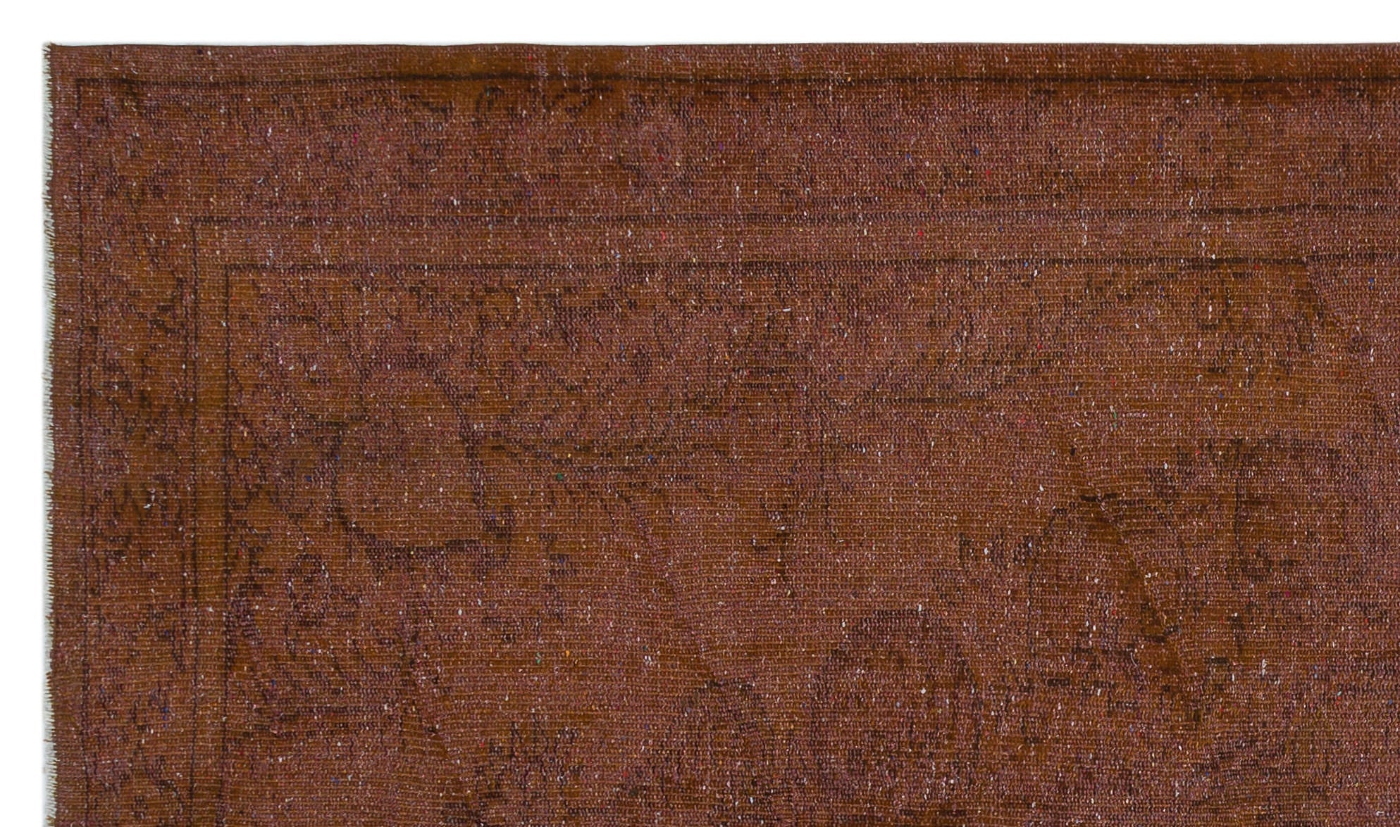 Atina Brown Vintage Wool Handmade Area Rug 5'5" x 9'3"