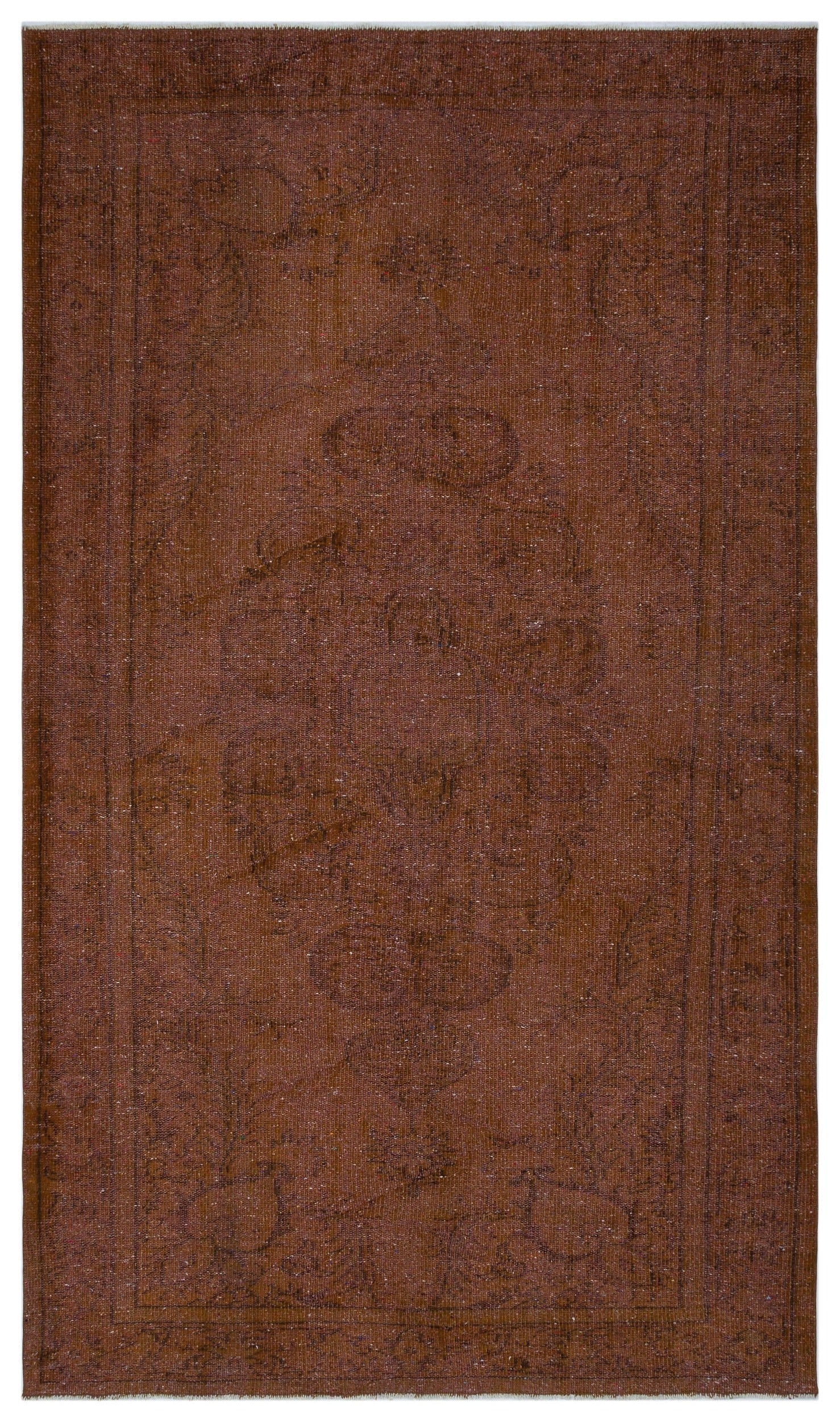 Atina Brown Vintage Wool Handmade Area Rug 5'5" x 9'3"