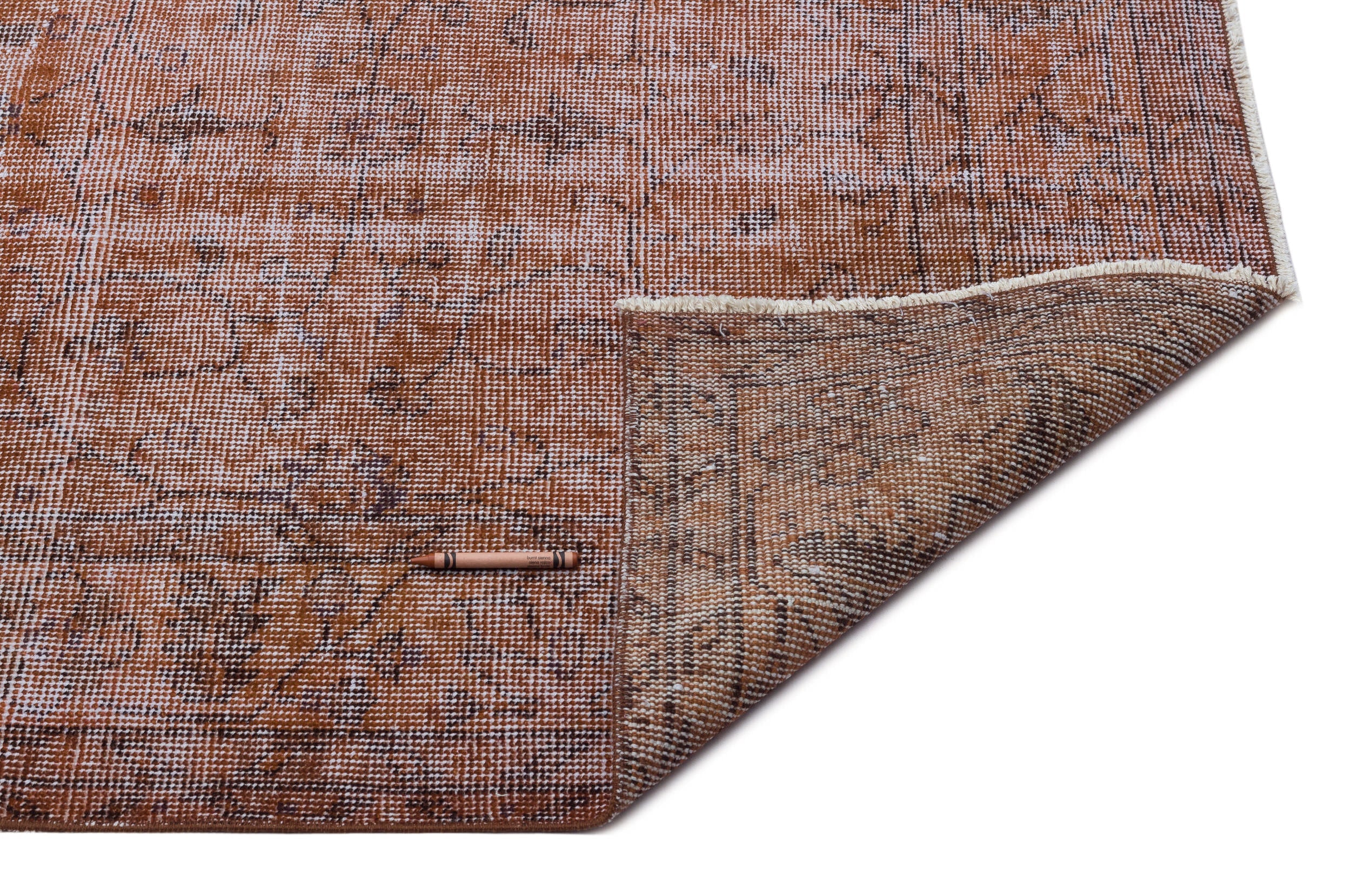 Atina Brown Vintage Wool Handmade Area Rug 5'8" x 9'4"