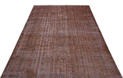 Atina Brown Vintage Wool Handmade Area Rug 5'8" x 9'4"