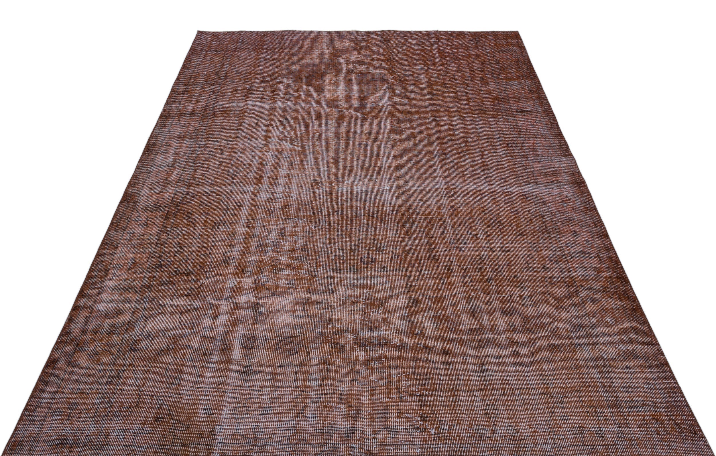 Atina Brown Vintage Wool Handmade Area Rug 5'8" x 9'4"