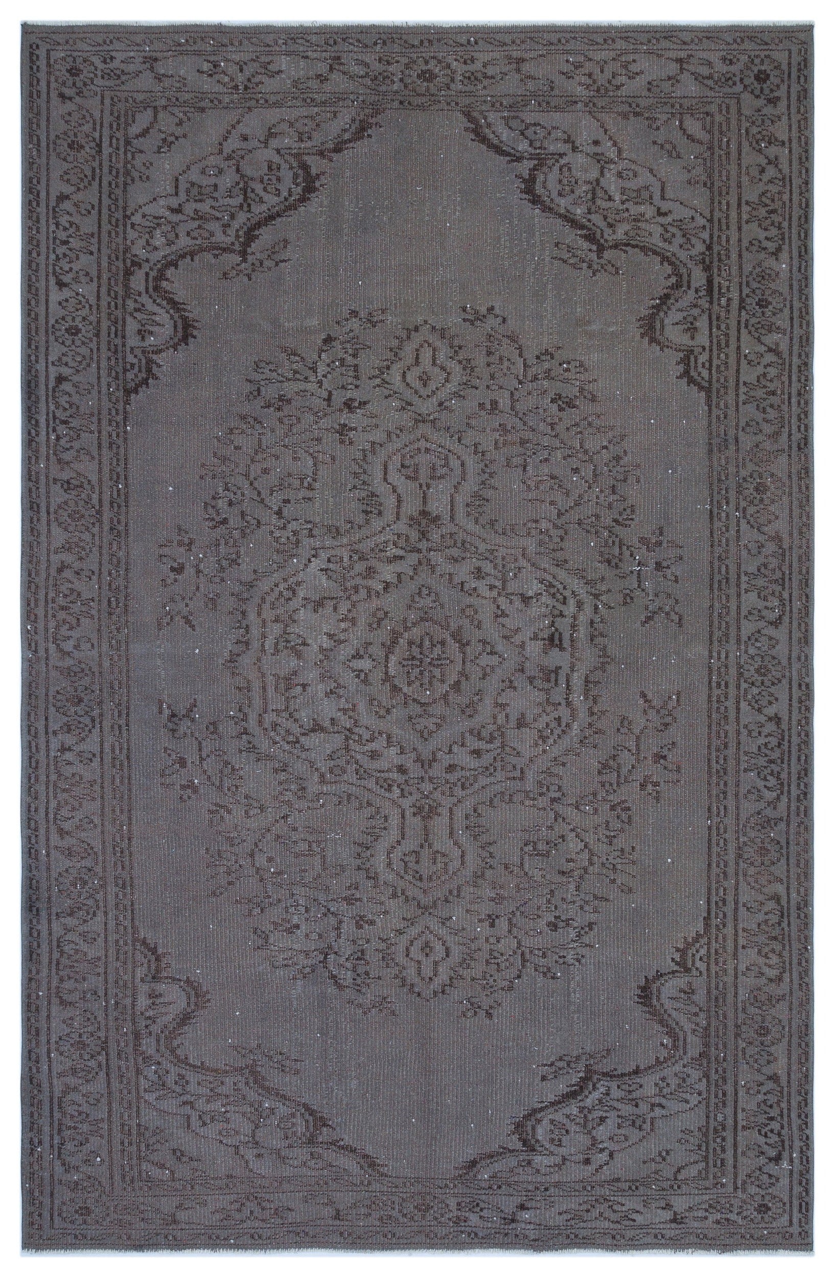 Atina Grey Vintage Wool Handmade Area Rug 5'8" x 8'8"