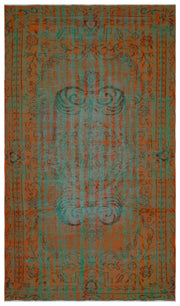 Atina Green Vintage Wool Handmade Area Rug 6'0" x 10'1"