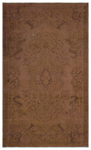 Atina Brown Vintage Wool Handmade Area Rug 5'3" x 8'11"