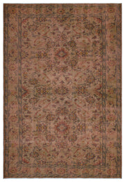 Atina Brown Vintage Wool Handmade Area Rug 5'7" x 8'0"