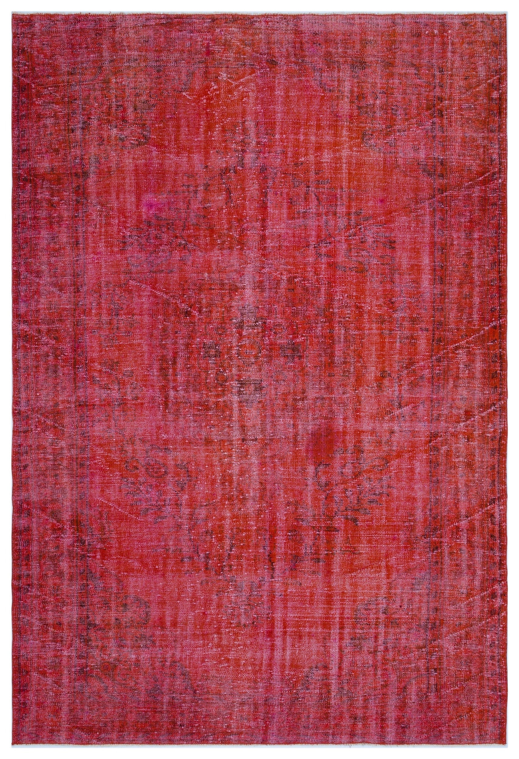 Atina Red Vintage Wool Handmade Area Rug 4'4" x 13'0"