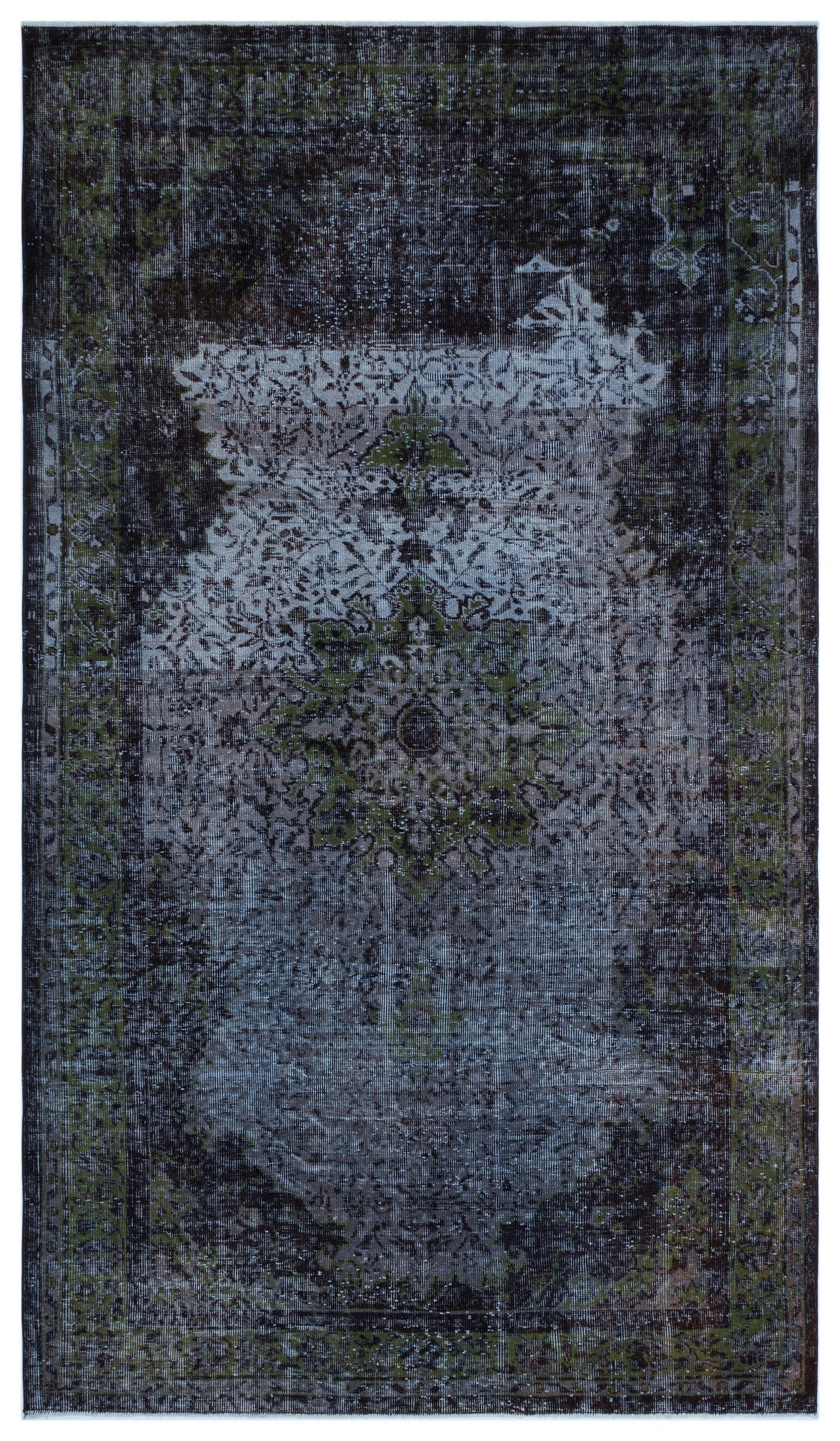 Atina Navy Vintage Wool Handmade Area Rug 5'5" x 9'4"