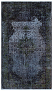 Atina Navy Vintage Wool Handmade Area Rug 5'5" x 9'4"