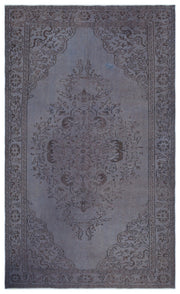 Atina Grey Vintage Wool Handmade Area Rug 5'5" x 8'10"