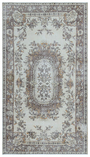 Atina Beige Vintage Wool Handmade Area Rug 3'8" x 6'7"