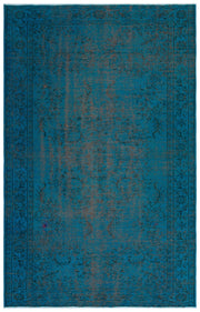 Atina Turquoise Vintage Wool Handmade Area Rug 5'5" x 8'6"